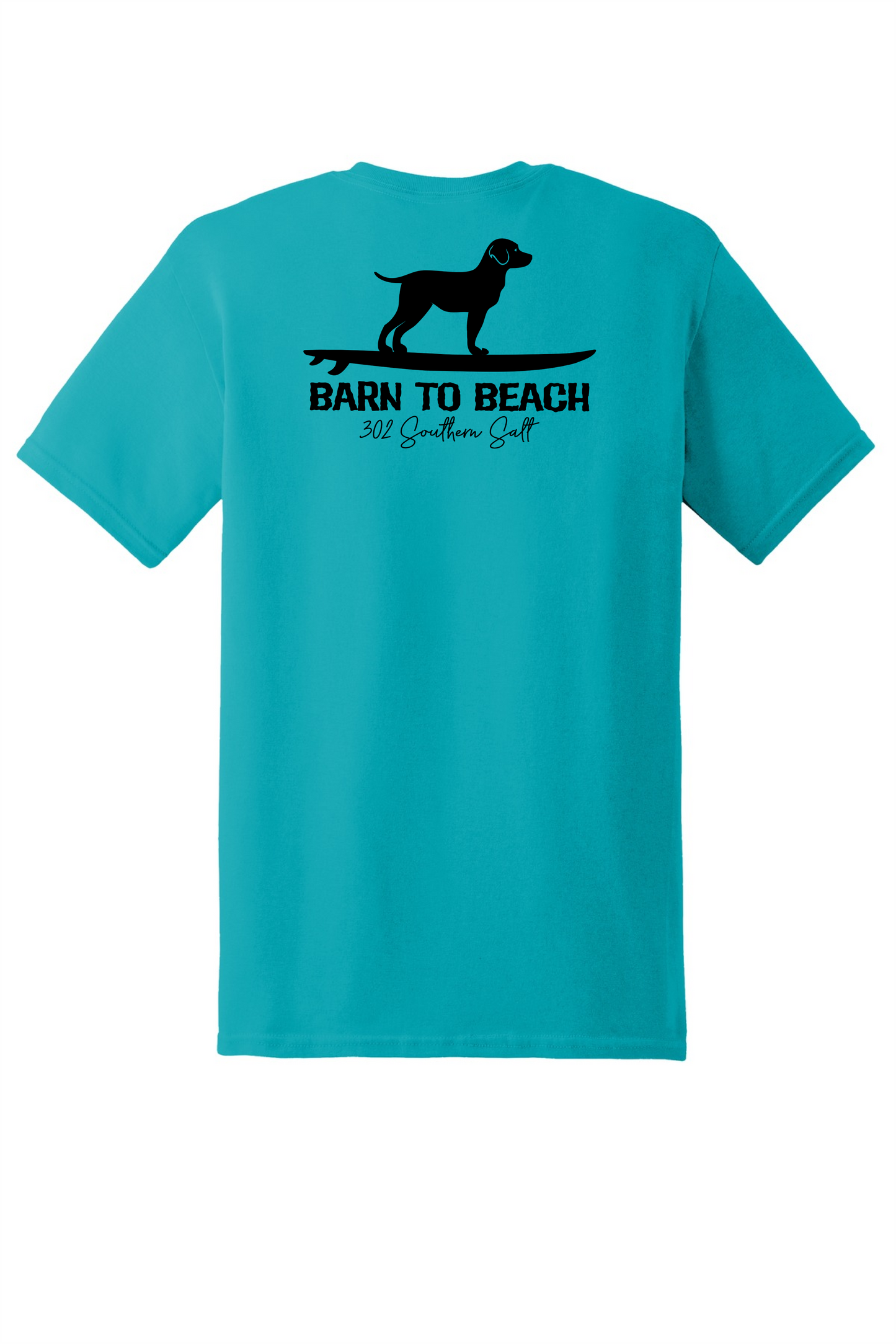 Standing Dog on a Surfboard