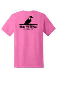 Sitting Dog on a Surfboard
