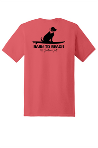 Sitting Dog on a Surfboard
