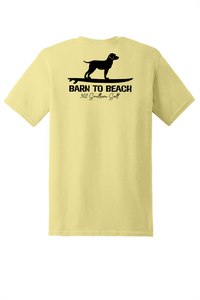 Standing Dog on a Surfboard