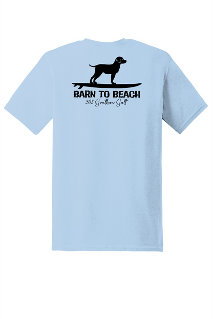 Standing Dog on a Surfboard