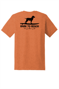 Standing Dog on a Surfboard