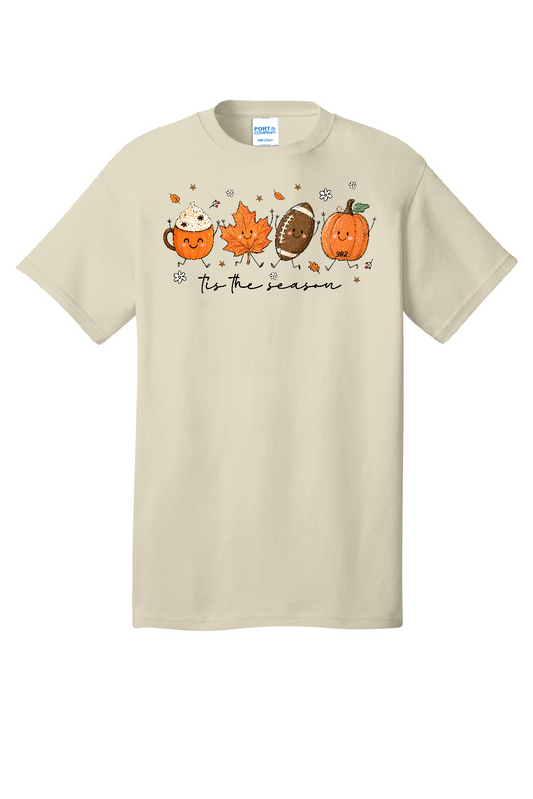 Tis Season Football Fall Leaf Tshirt